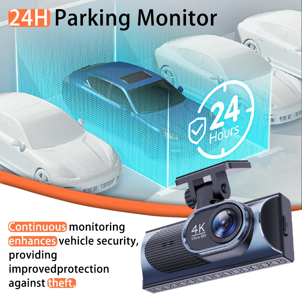 4K Dual-Lens DashCam WIFI GPS 2.5K Video Recorder Front and rear view camera Night Vision 24H Parking Moniting Car DVR Black Box