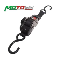 MOTO4U Retractable stainless steel Heavy-Duty Ratchet Tie-Downs S-Hooks Auto For Self Ratcheting Strap 1PC For Motorcycle ATVs