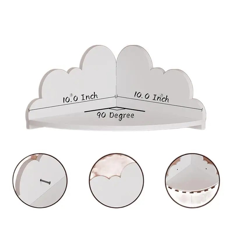 Whimsical Cloud Shaped Storage Rack for Kids' Rooms: Creative Triangular Shelf Organizer