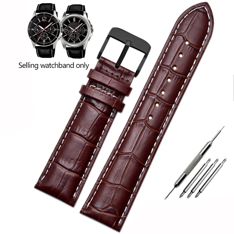 Premium Cowhide Leather Watch Strap - Business Style Bracelet, Available in 18mm, 20mm, 22mm