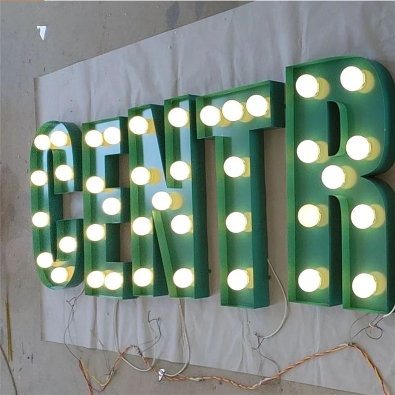 Customized Vintage Big Light Up Letters LED Large Bulbs Letters Giant LED Light Letters Luminous Signs