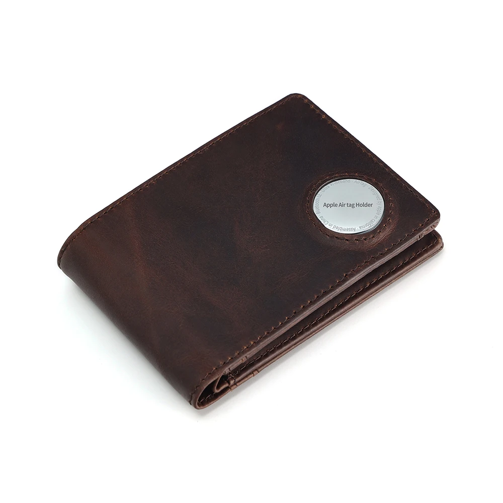 New RFID Wallet Men Crazy Horse Leather Positioning Card Set Genuine Leather wallet men card holder Male Wallet