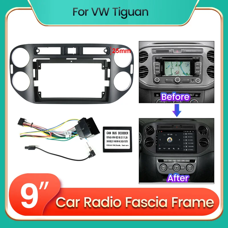Original Naviblende Dekor Rahmen Navigation Radio Abdeckung VW Tiguan II  AD1