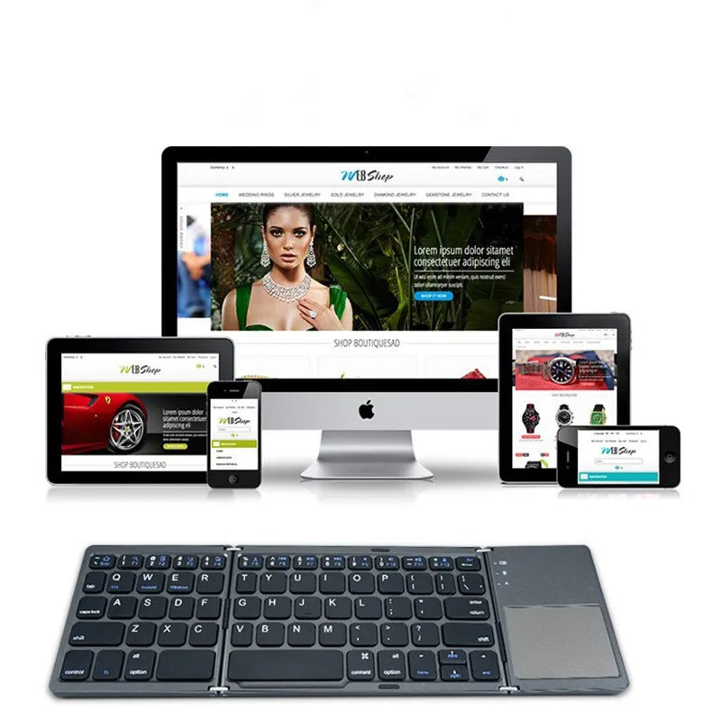 Folding Keyboard Bluetooth Touchpad Portable Utra-thin Mobile Phone Tablet Wireless Keyboard