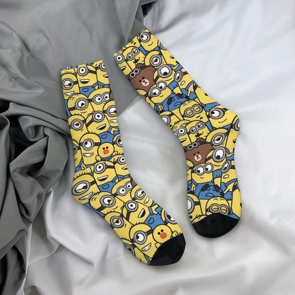 Custom Cool Print M- Minions Cartoon Socks for Women Men Stretchy Summer Autumn Winter M- Minions Bananas Crew Socks 148 See69a7c4560c41c49bc68312e7c06ba1J
