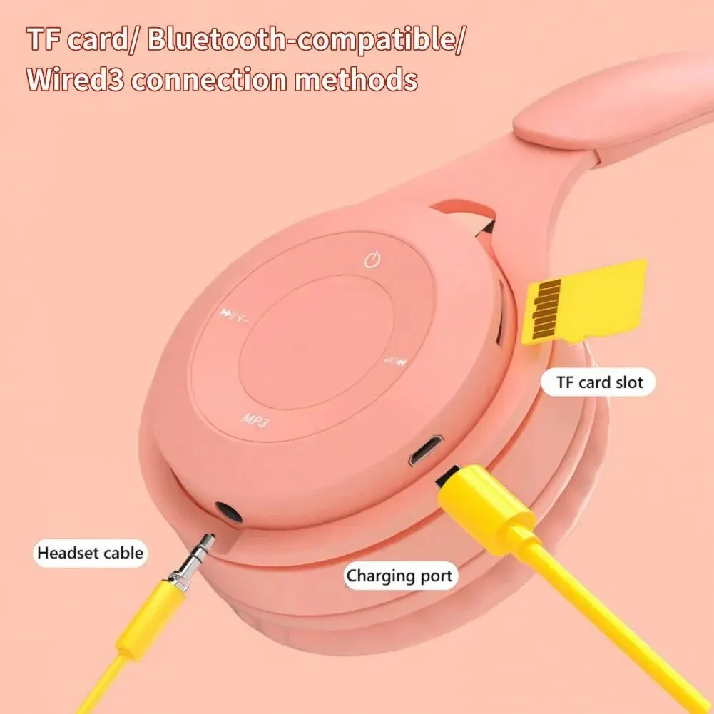 Y08 Headphone Bluetooth Headset Earphone Wireless Stereo Foldable Sport Gaming Macaron Headphones For Android IOS_voghion.com