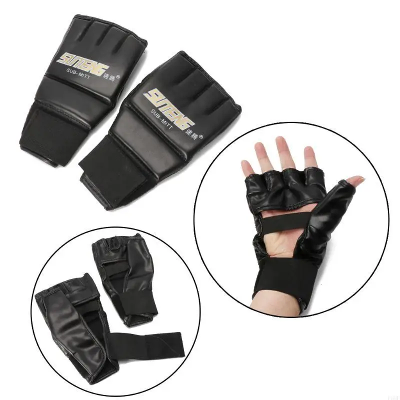 F68F Gants boxe Gym Cool MMA Muay tha&iuml;landaise Training Demi-mitaines
