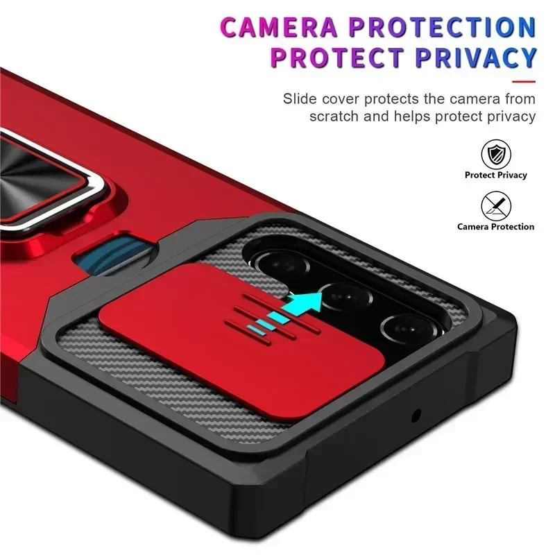Ultimate Armor Shockproof Case with Ring Stand & Slide Camera Lens Cover