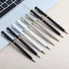 10 Pcs/Set Metal Ballpoint Pens Stainless Steel Pen 0.7mm Blue Black Ink Rotating Style Ball Pens Stationery For School  Supplie 6