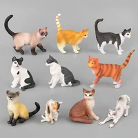 Simulation cat model set Play kitten model fake cat display animal black and white kitten toy 1