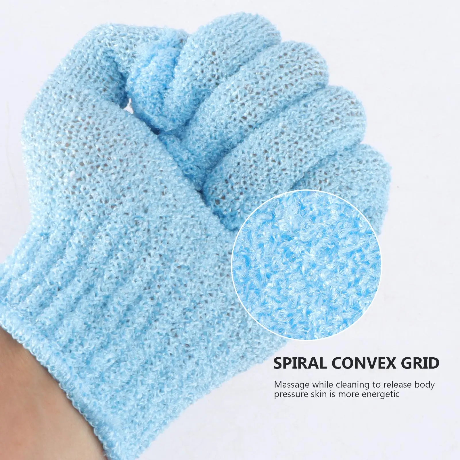 2 Pair Five Finger Bath Gloves for Shower Exfoliating Scrubber Body Exfoliate Mitts Adult Work Face 6