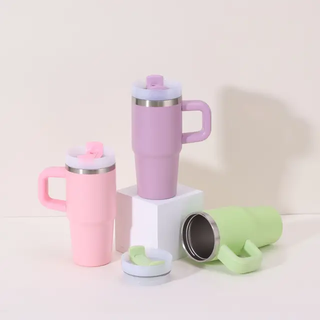 14oz Car Mug with Handle Double-layer Vacuum Coffee Cup Portable Sport Water Bottle 304 Stainless Steel Travel Thermal Cup 4