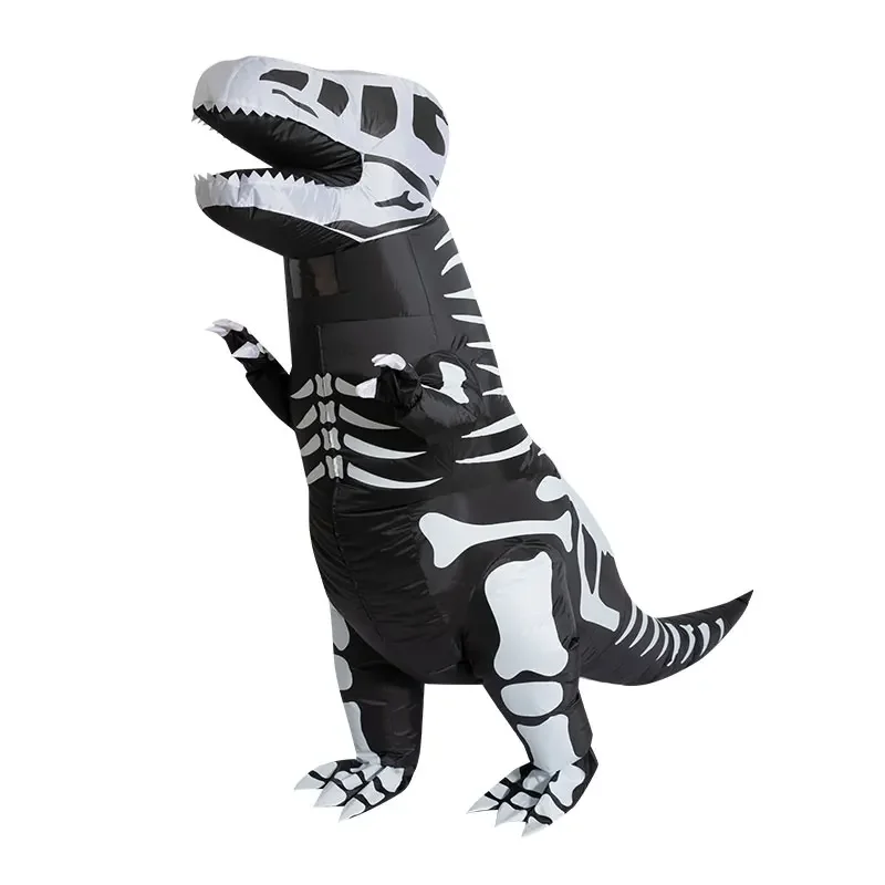 Halloween Carnival Adult Kids Anime Cosplay Masquerade Dino Suit Party Skeleton Tyrannosaurus Rex Dinosaur Costume Gonfiabile