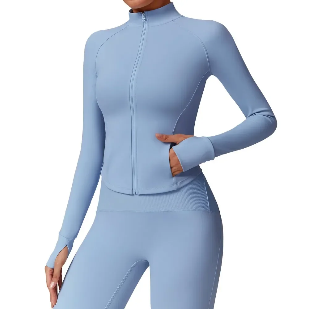 سترة ملابس يوجا للياقة البدنية للسيدات بياقة خريف...