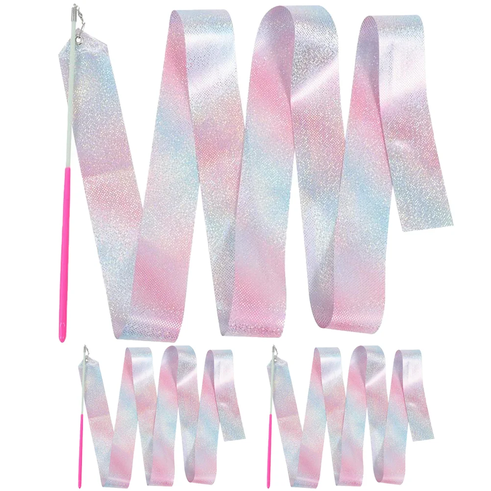 

3pcs Gymnastics Ribbon Fitness Gymnastics Ribbon Gymnastics Performing Dance Ribbon