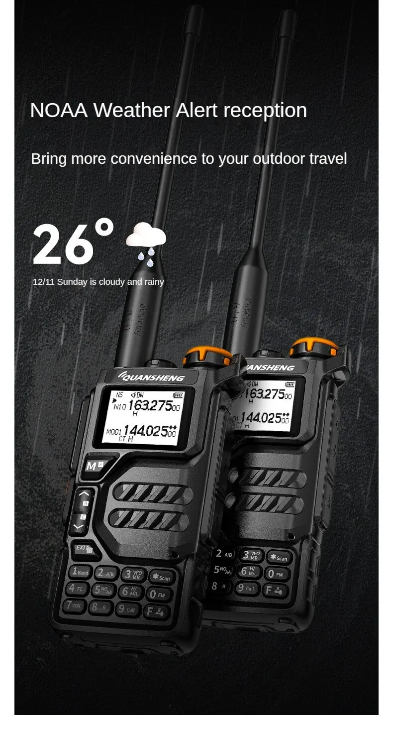 Quanshenguvk5walkie talkiefull Bandaviation Band Mano Automaticone Pulsante Frequenza Corrispondenza all'aperto