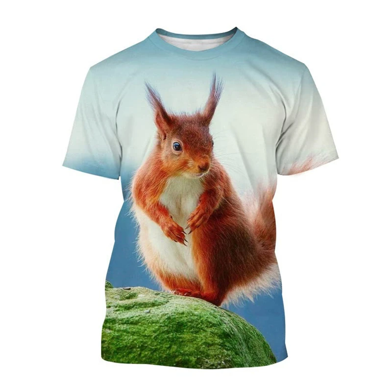 

Newest Trend Animal Squirrel 3D Printing T Shirt Casual Men's/Women's Cute Squirrel Pattern Short Sleeve Shirt Tops Clothing