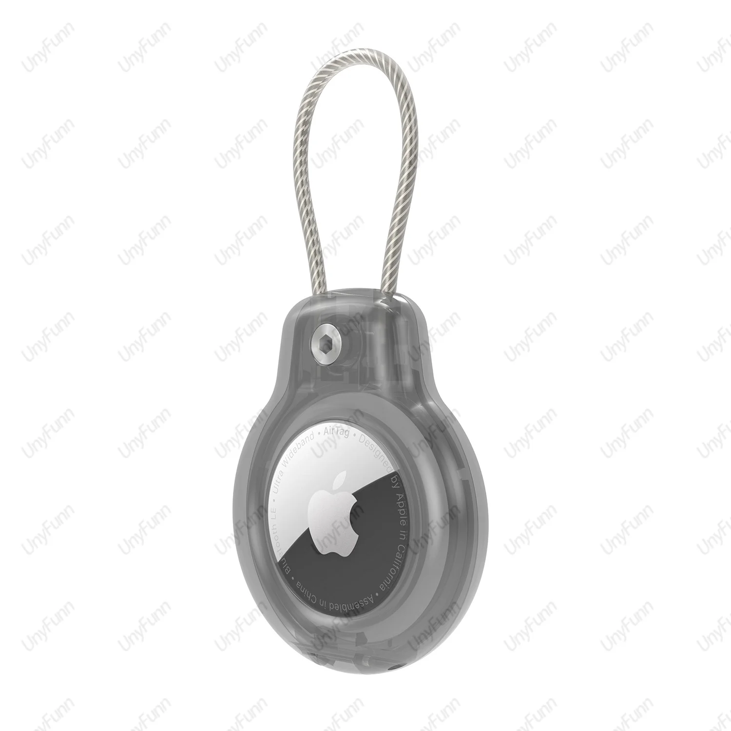 Secure AirTag Holder with Wire Cable for Keys, Pets, and Luggage