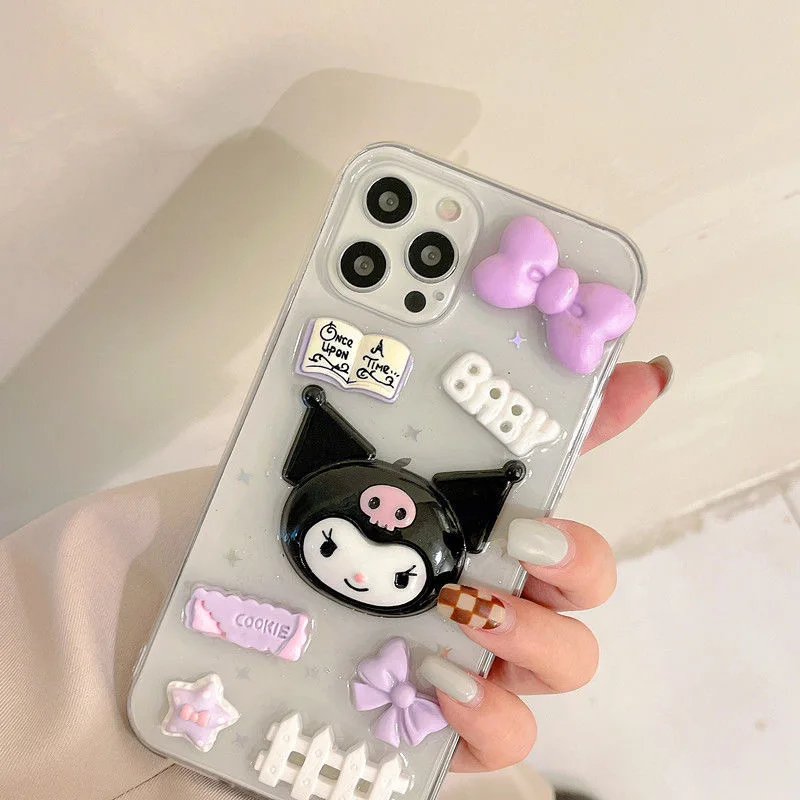 Sanrio Kuromi Manual Diy Material Kit Phone Case For Iphone 14 13