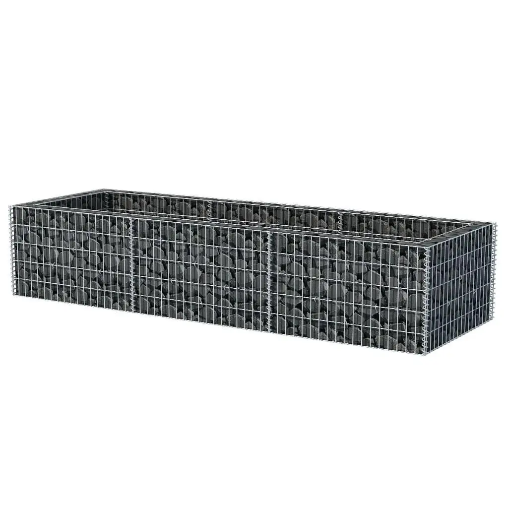 Galvanized Steel Gabion Raised Garden Bed 106.3x35.4x19.7 inches-Durable Outdoor Planter