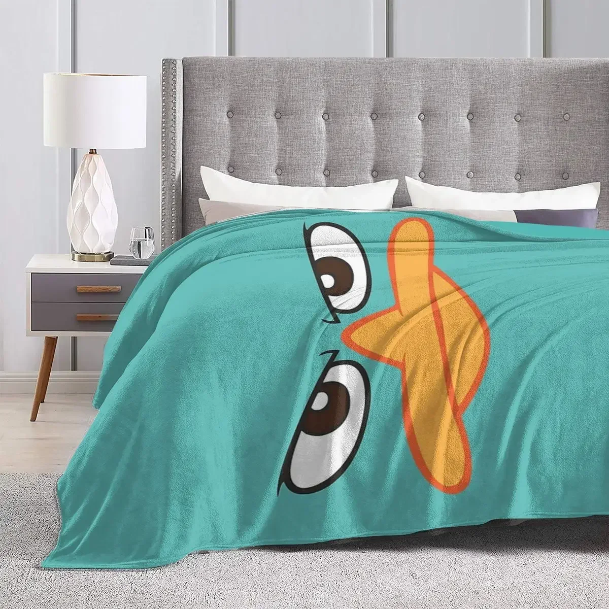 Perry The Platypus Mask Blankets Soft Warm Flannel Throw Blanket