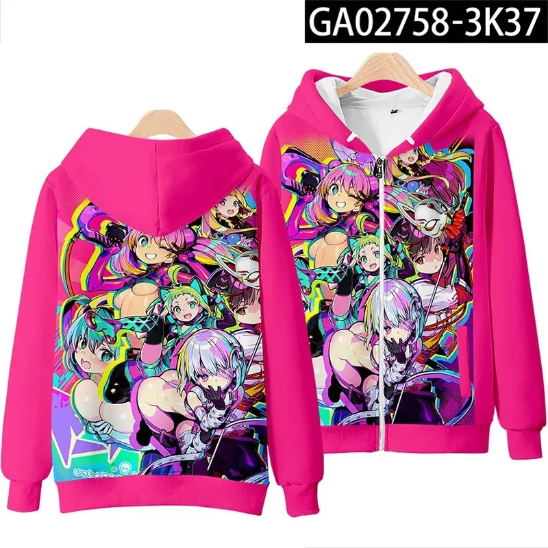 DoHna:doHna Let's Do Bad Things Together KIRAKIRA Mibu Kikuchiyo 3D Print Zipper Women/Men Hoodie Sweatshirt Casual Sportswear
