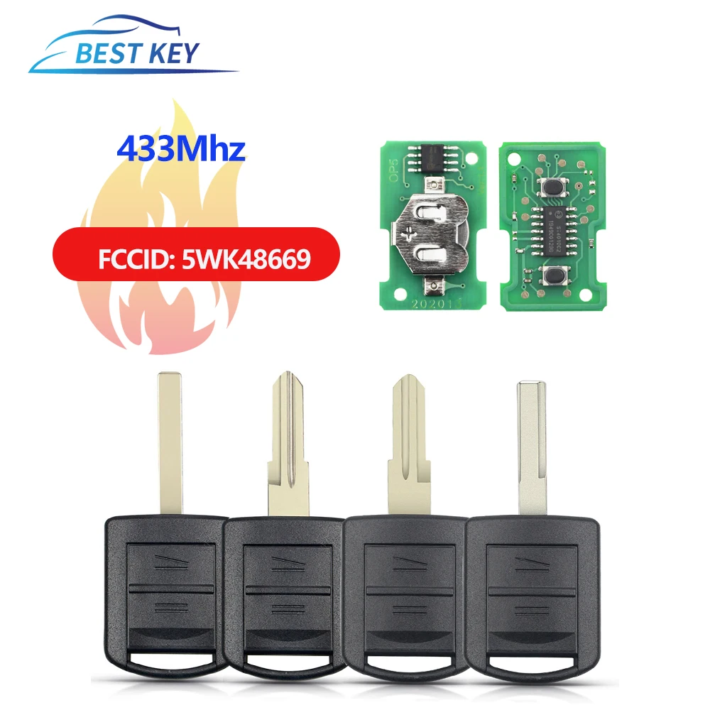 BEST KEY Smart Car Key Fob Uncut No Chip 433Mhz For Vauxhall For Opel Corsa C Meriva Tigra Combo Van Remote Control Key 5WK48669