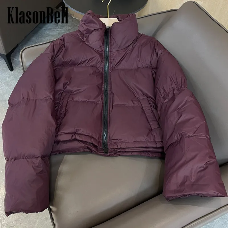 

10.12 KlasonBell Fashion Loose Stand Collar Short Bread Thick Down Jacket Outerwear Women