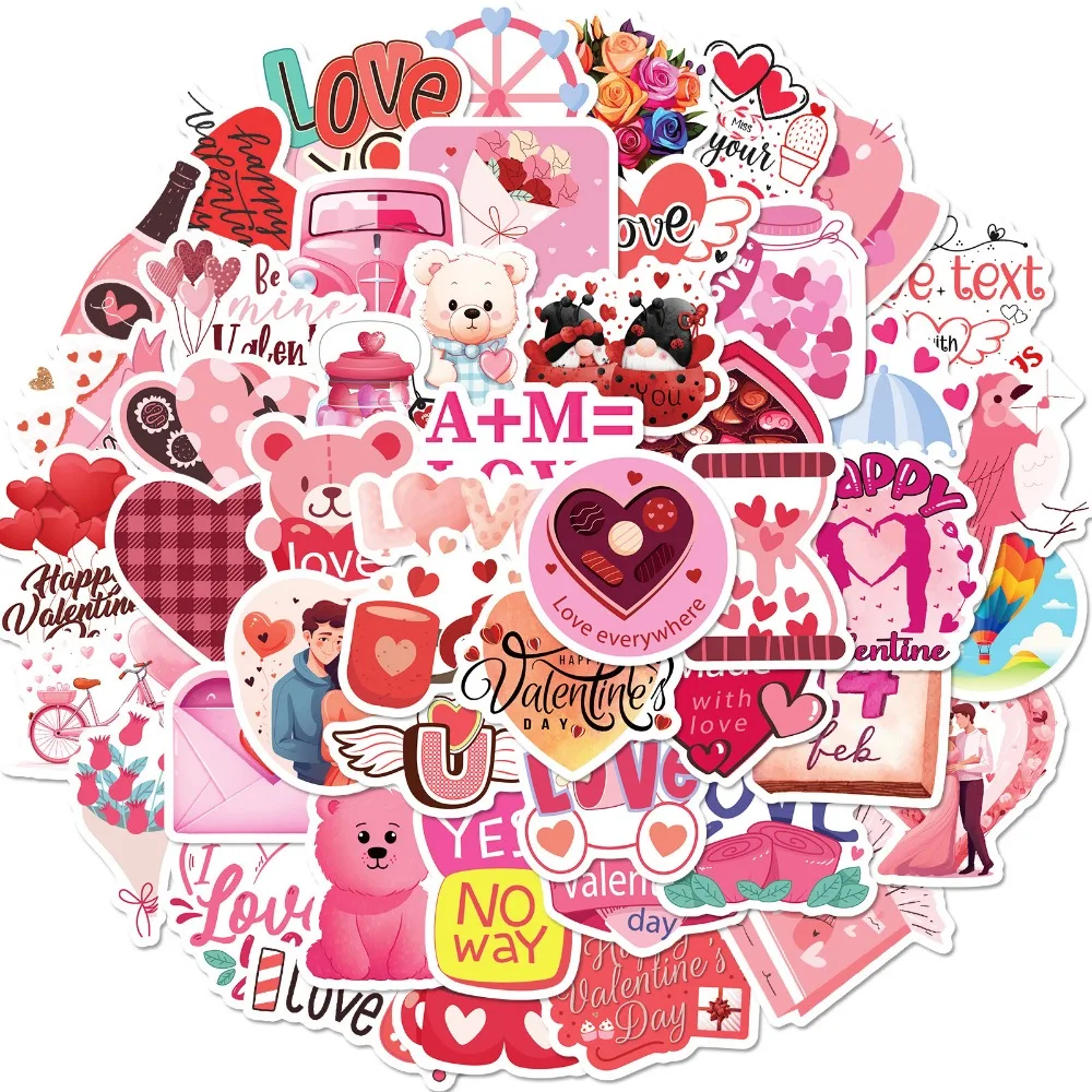 

50 шт., наклейки на ноутбук с надписью «Love»