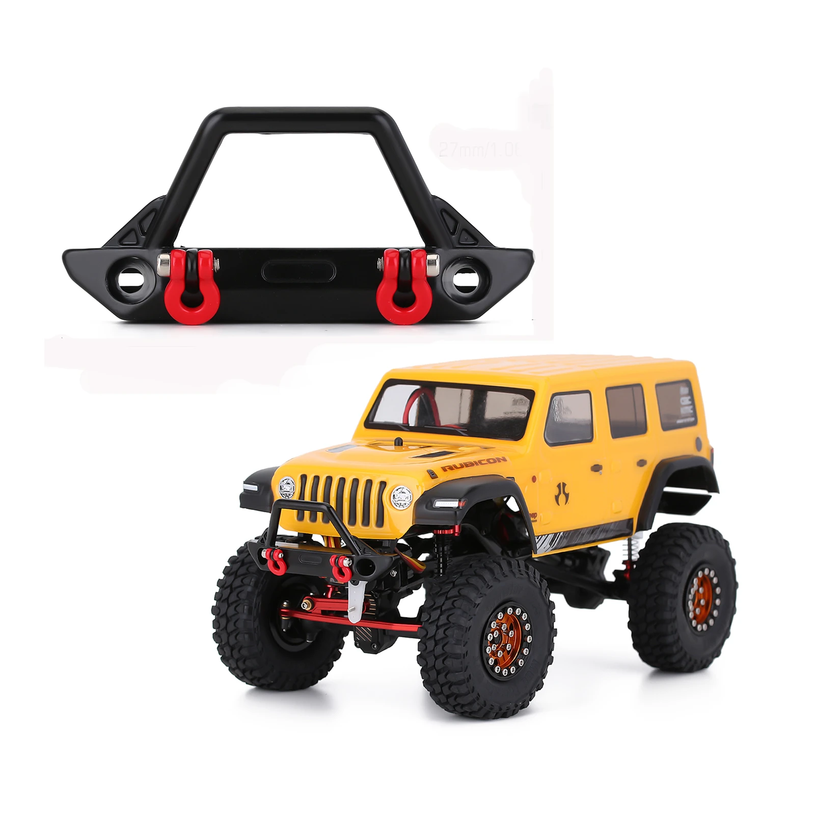 Metal Front Bumper With Led Lights Red 