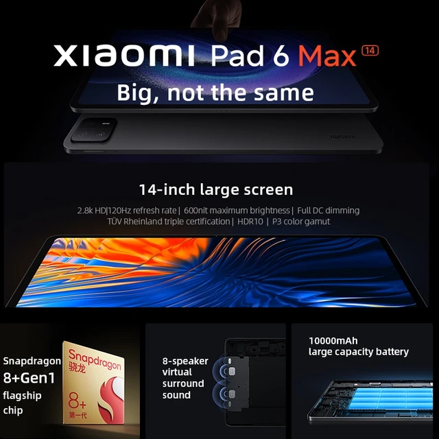 Xiaomi Tablet Xiaomi Pad 6 Max 14 Snapdragon 8+ 2.8K 120Hz 8+256GB 10000mAh  Battery 67W Fast Charger Tablet PC - AliExpress