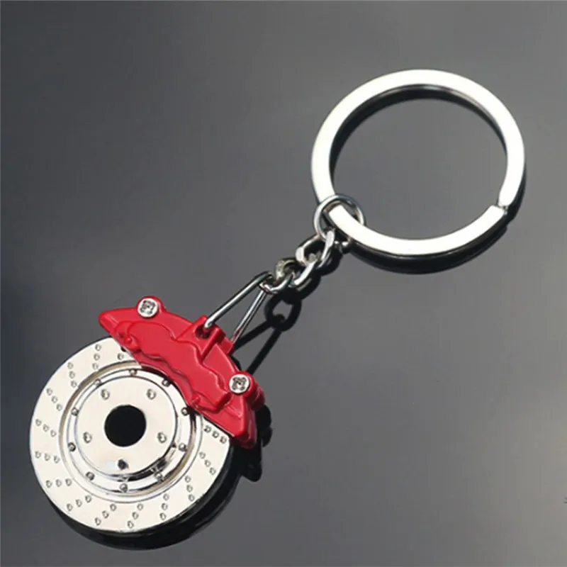 Cute Metal Auto Parts Disc Brake Keychain Hub Calipers Key Ring For Car Pendant Key Chain For
