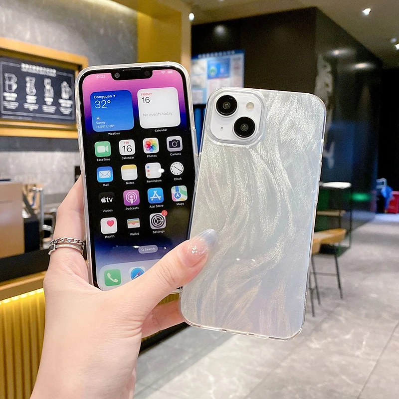 Luxury Gradient Bling Feather Phone Case - Shockproof Back Cover
