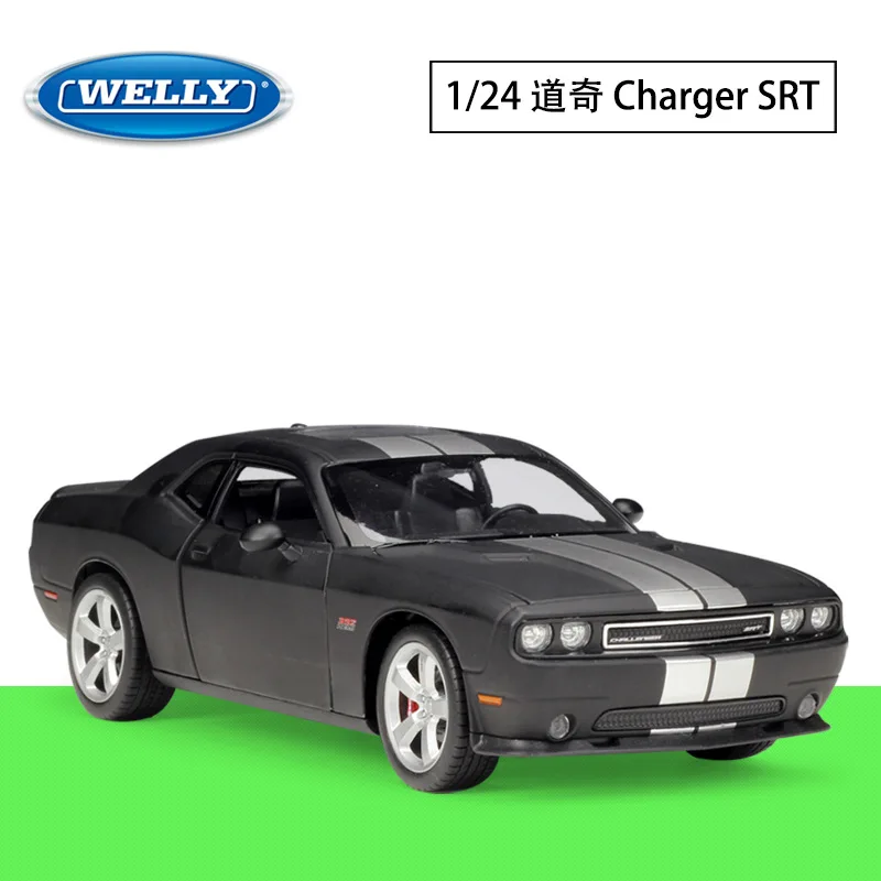 WELLY 1:24 2012 Dodge Challenger SRT Car Model Adult Decoration High Simulation Car Model Alloy Toy Car Collect Children's Gifts