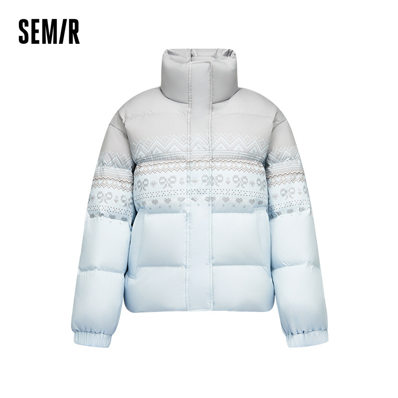 Semir Down Jacket Women Winter Waterproof Oil-proof Stain-proof 80% Down  Loose 2025 New Sweet Stylish Top Women'S Coat