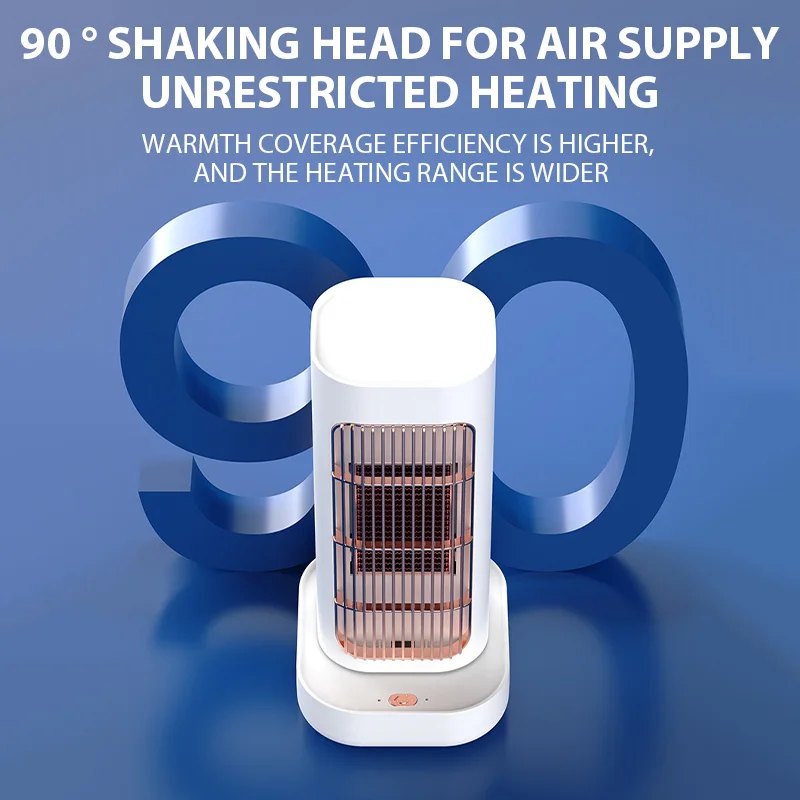 1300W Electric Heater 90° Oscillation Hot Air Blower PTC Ceramic Fan Heater Home Desktop Small Fast Heating Bedroom Room Warmer 5