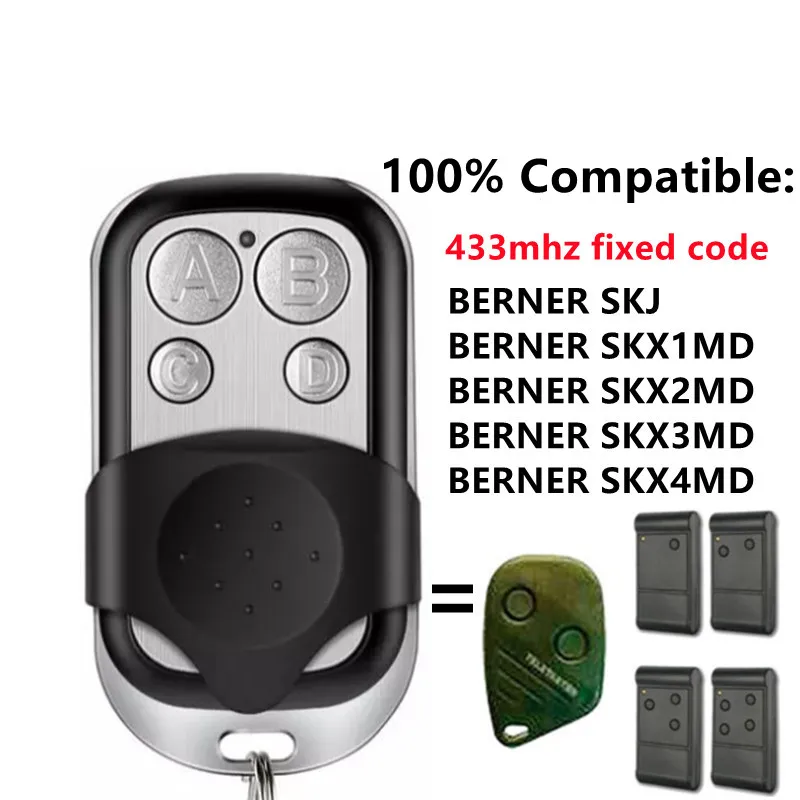 Berner Elka Tedsen Telemaster Skx1Lc Skx2Lc Skx1Md Skx2Md Telecomando Per Porta Da Garage 433.92 Mhz Duplicatore Di Codice Fisso Apri
