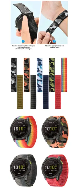 22 26mm Nylon UltraFit Straps For Garmin Fenix 7X 7 6X 6 Pro