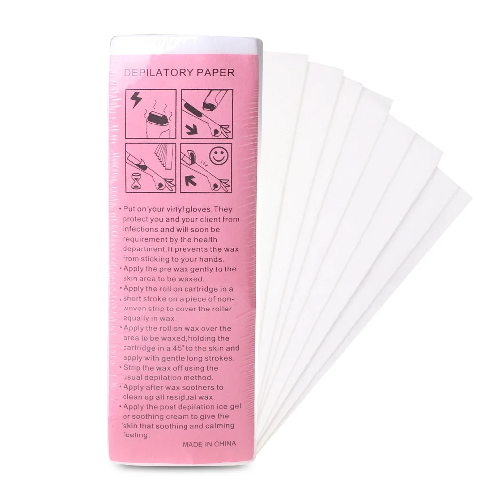 100pcs Removal Nonwoven Body Cloth Hair Remove Wax Paper Rolls High Quality Hair Removal Epilator Wax Strip Paper Roll 3