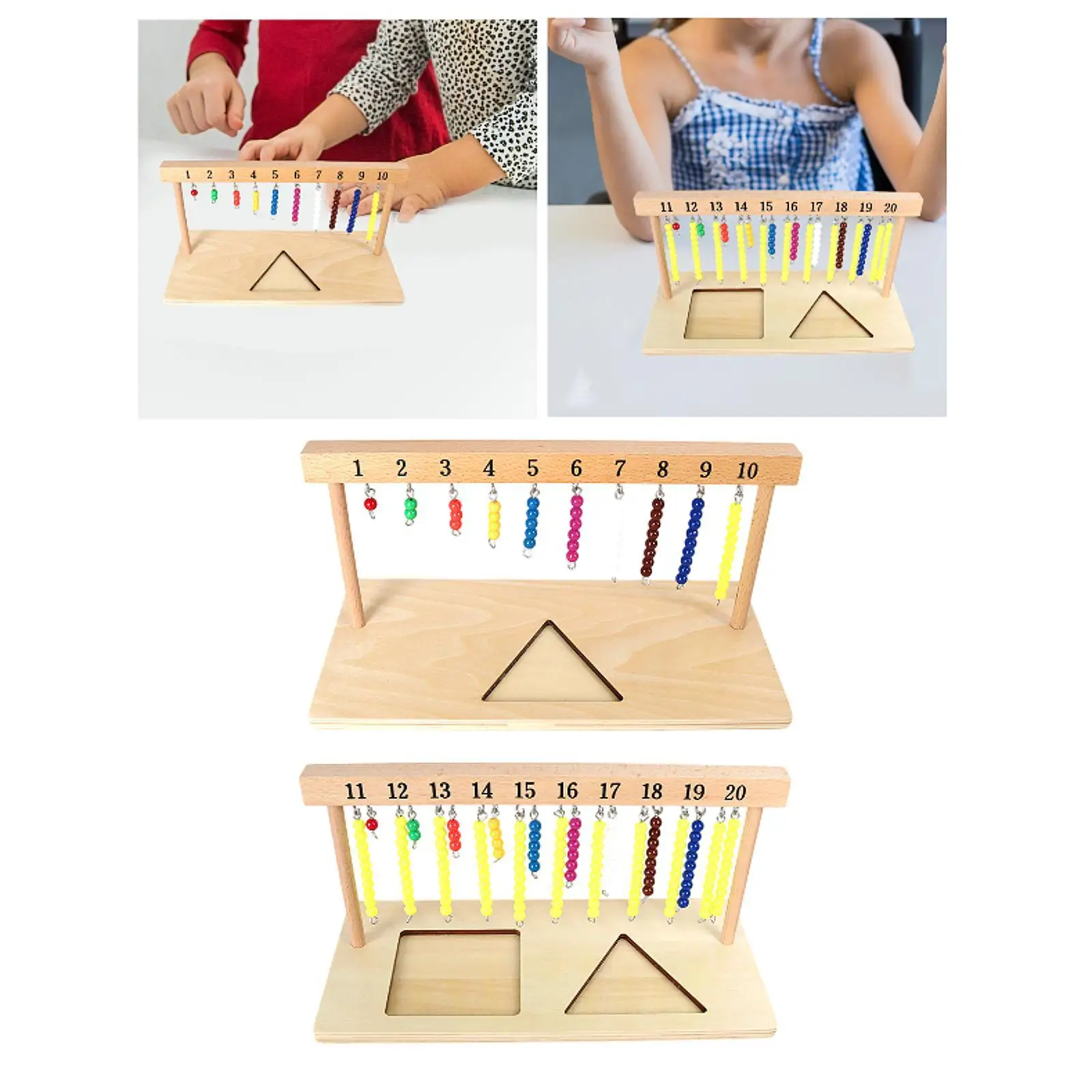 Colorful Beaded Stair Hanger Preschool Learning with Beads Colorful Beaded Hanger for Boys And Girls