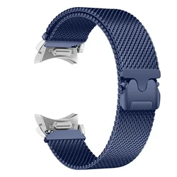 Premium Stainless Steel Milanese Magnetic Watch Bracelet - Galaxy Watch 4 44mm (Dark blue silver)