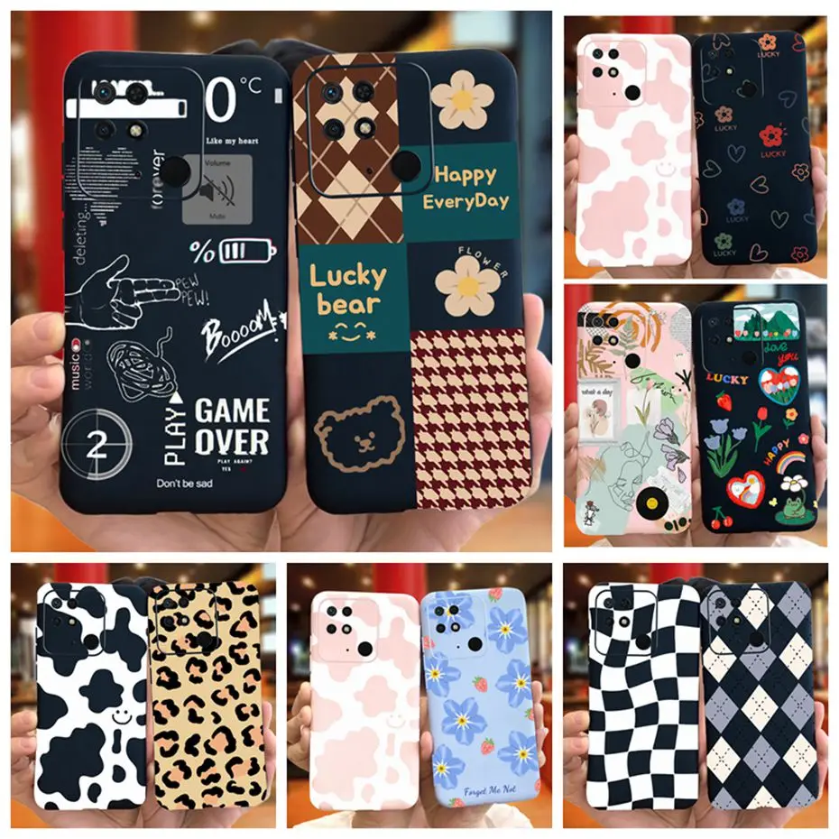 Lovely Pattern Candy Color Silicone Phone Case - Soft TPU Cover