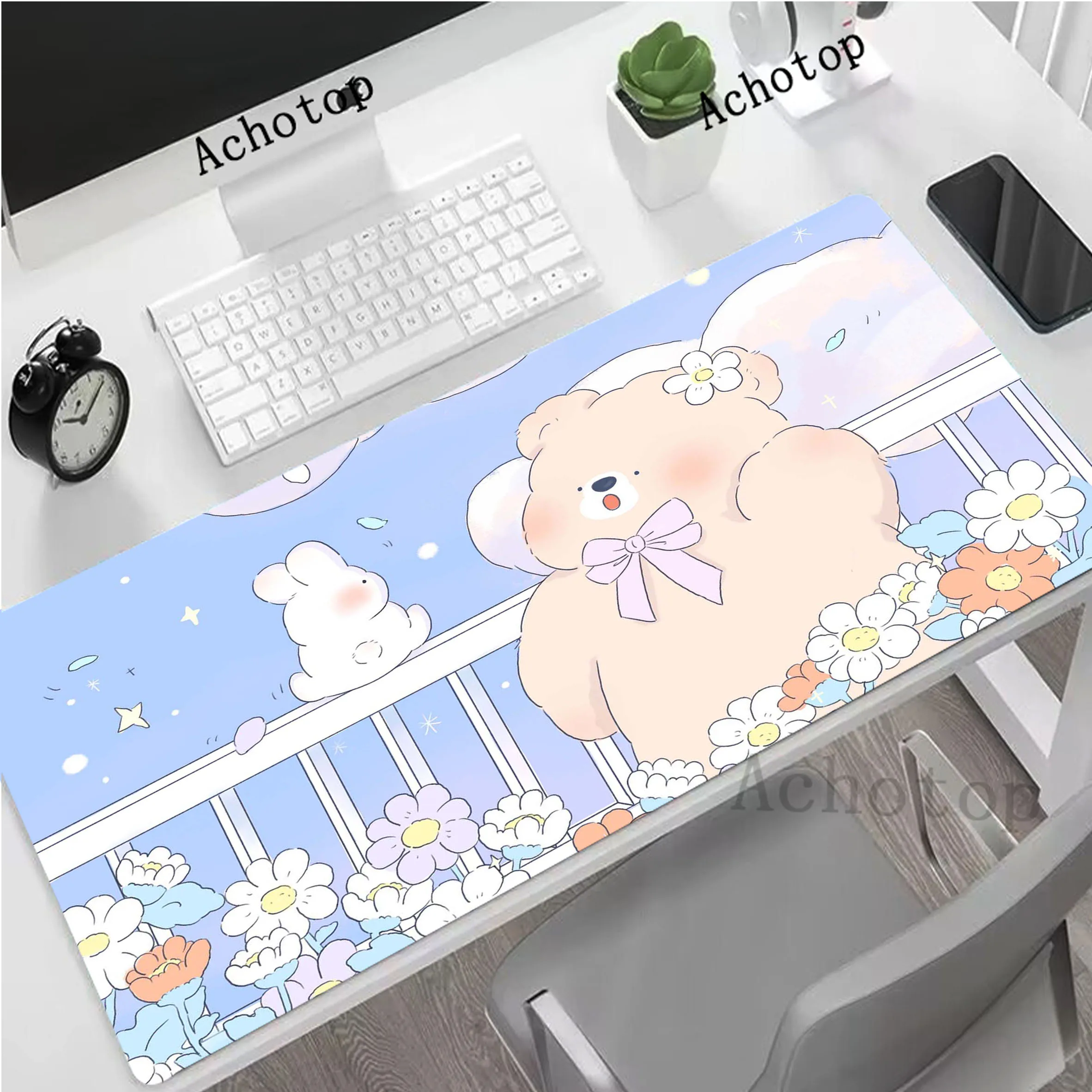 

Cute Kawaii Mouse Pad HD Print Gaming Setup Accessories Mousepad XXL Anti-slip Desk Mat Locking Edge Mouse Pads Keyboard Mat