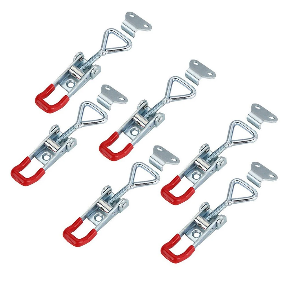 

6PCS Iron Galvanized/Stainless Steel Adjustable Toggle Clamps Catch Clasp Quick Release Clamp Anti-Slip Push Pull Toggle Clamps