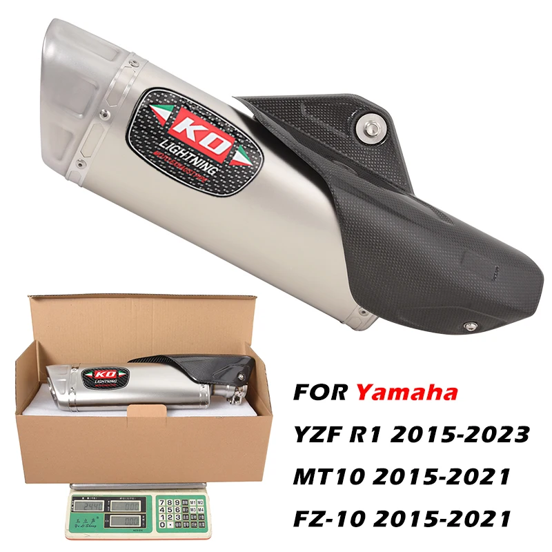 

Exhaust Pipe Replaces original For Yamaha MT10 FZ-10 15-21 Motorcycle Muffler Tips Modified Escape Stainless Steel+Carbon Cover
