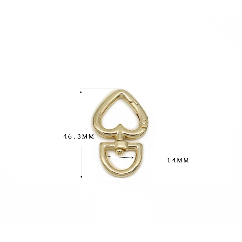 5Pcs Metal Heart-Shaped Snap Hook Collar Carabiners Hooks Bags Strap Buckles Lobster Clasp KeyChain Snap Ring Outdoor Tools