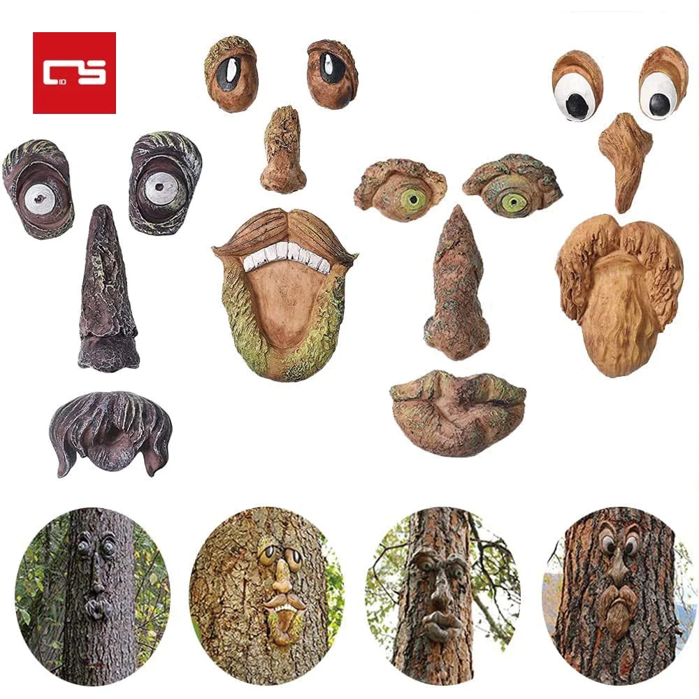 Décorations de pâques de visages d'arbre, Sculpture de visage d'arbre de  vieil homme, écorce caractéristiques faciales, décoration extérieure d'art  de jardin - AliExpress