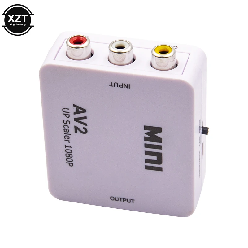Mini AV2 HDMI-compatible RCA AV CVBS to HDMI-compatible Converter Box AV to Video Adapter for HDTV TV PC DVD Xbox Projector