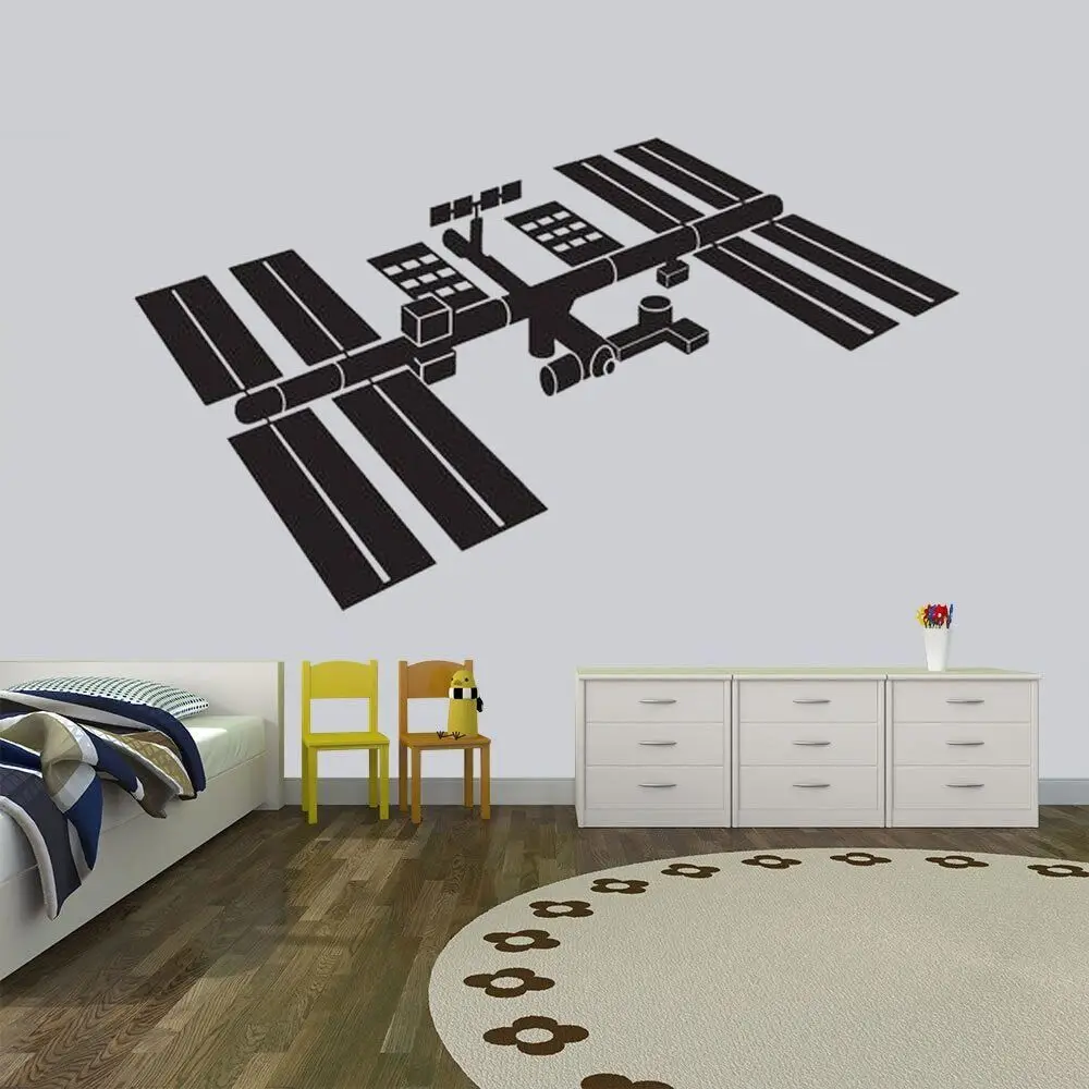 Decalcomania Della Parete Del Vinile Della Stazione Spaziale Per La Stanza Dei Bambini Adesivi Decorativi Creativi Decalcomanie Murali Impermeabili De
