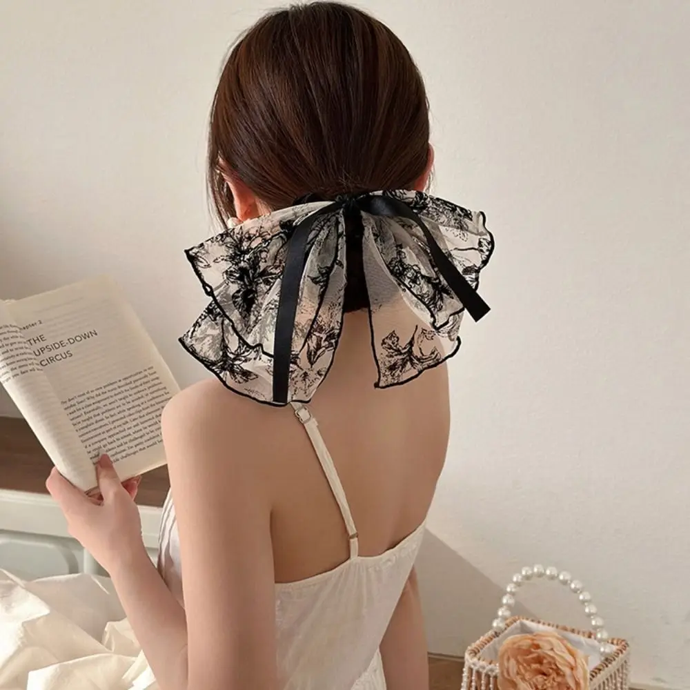

Bowknot Lace Bow Hair Clip Elastic Korean Style Ribbon Headwear Hair Rope for Women